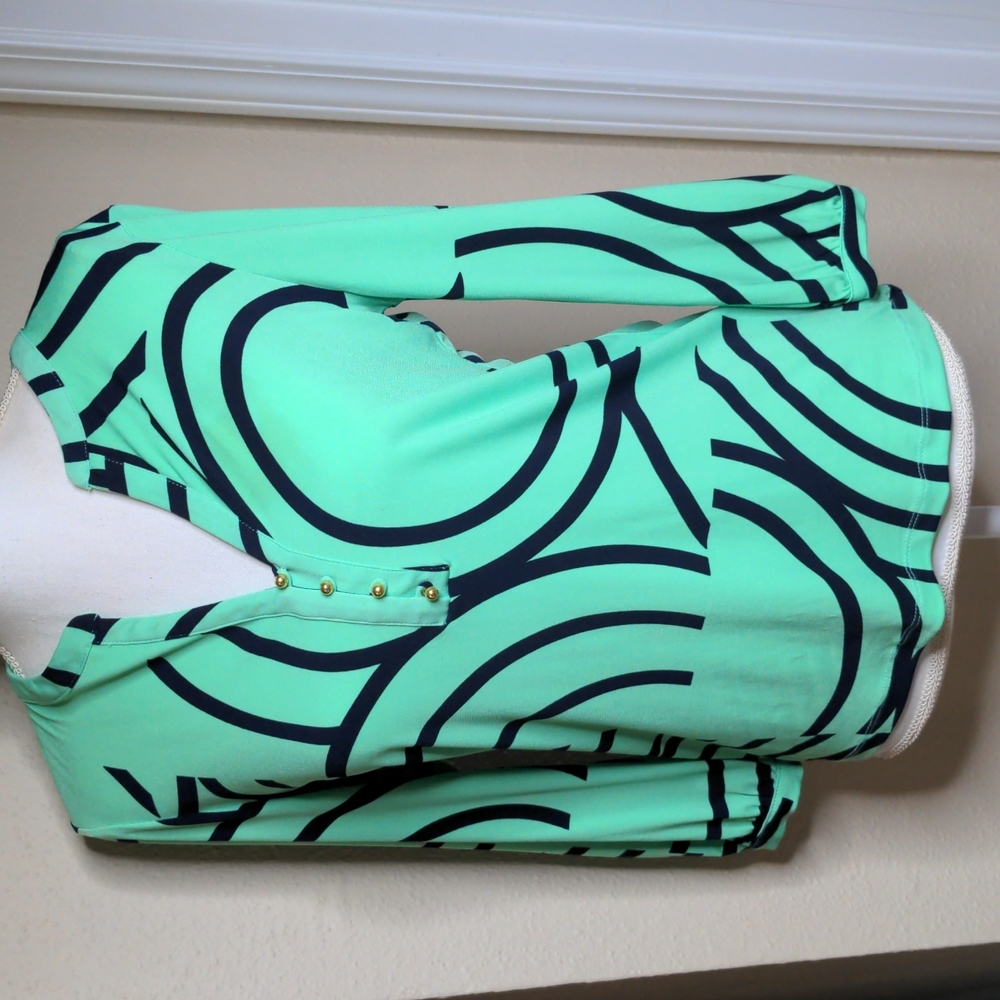 Small New York and Co top, green and navy